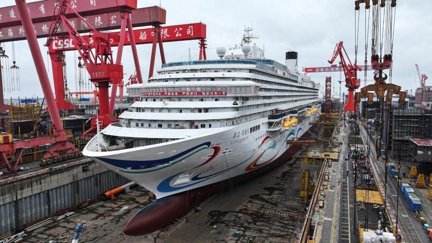 第二艘國(guó)產(chǎn)大型郵輪主體建造基本完成
